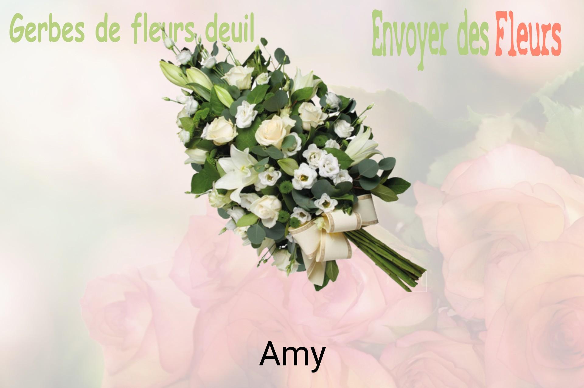 Gerbe de fleurs de deuil livrée à Amy